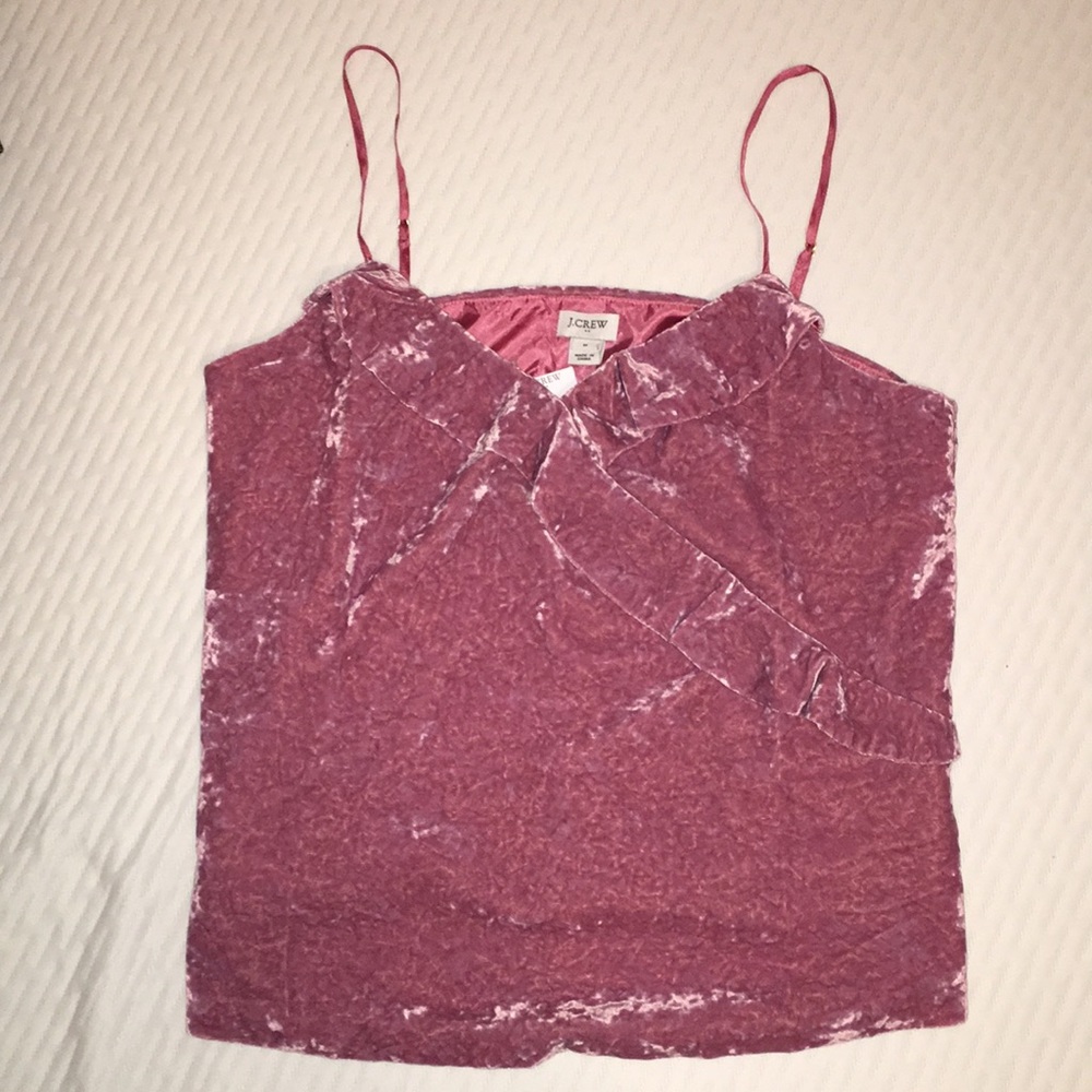 New! J.Crew Mauve velour spaghetti strap top